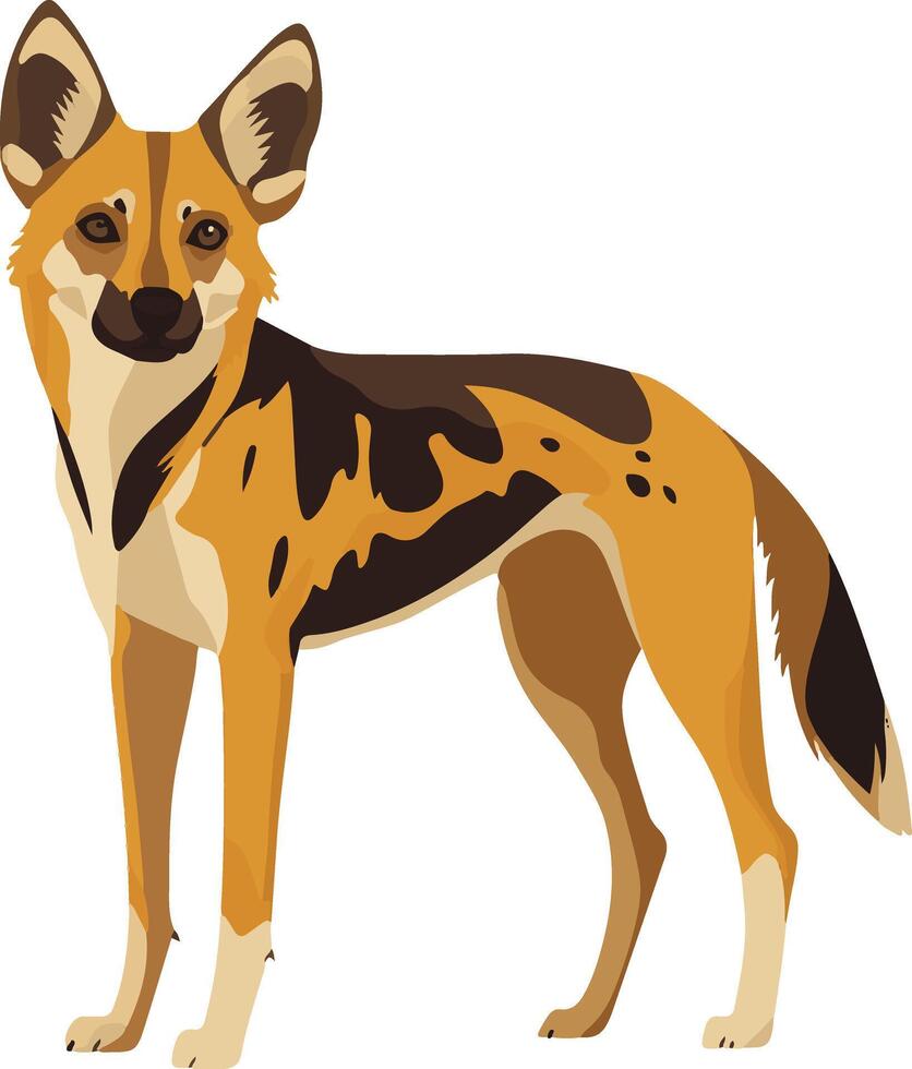 cute simple wild dog clipart vector