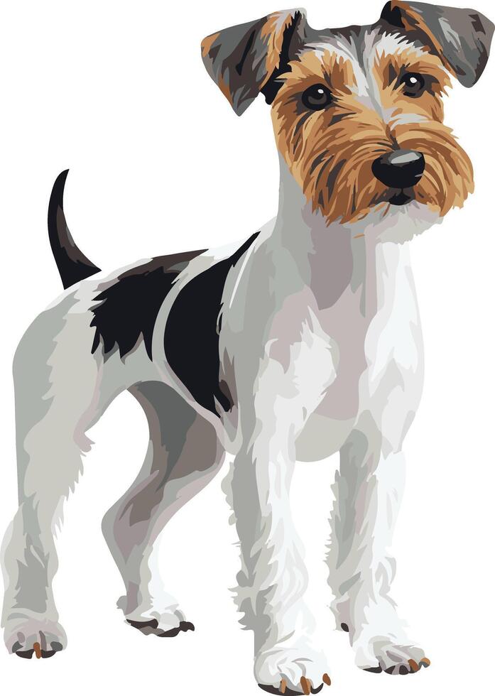 cute simple Wire Fox Terrier clipart vector