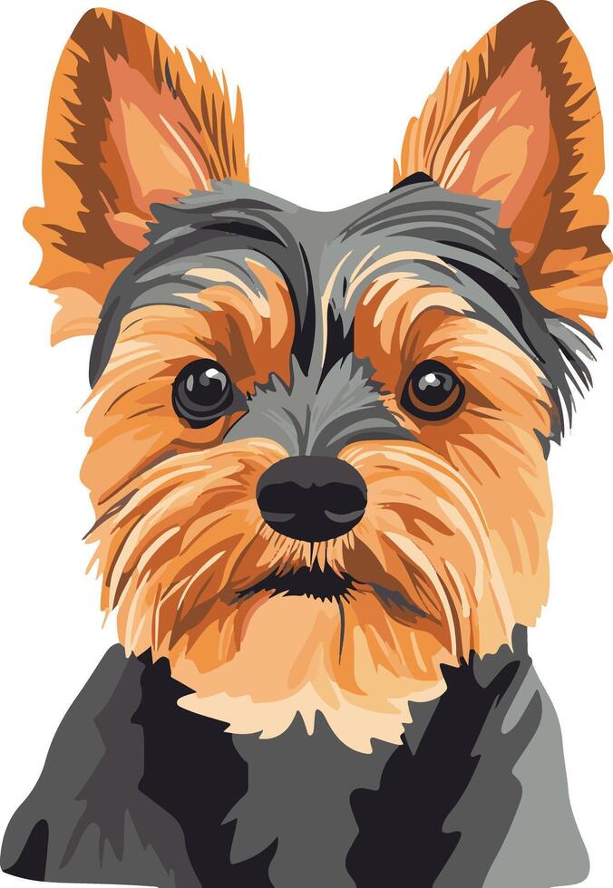 adorable cute simple Yorkshire Terrier clipart vector