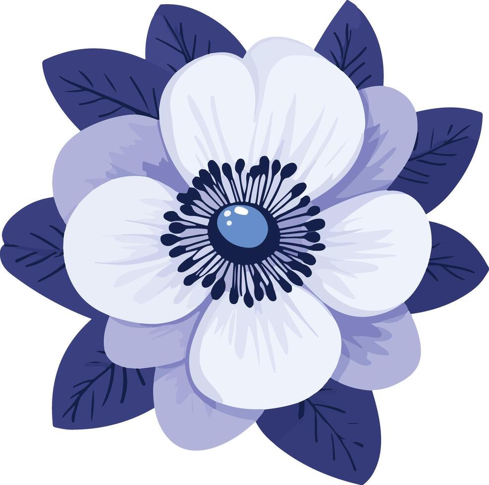 cute simple anemone clipart vector