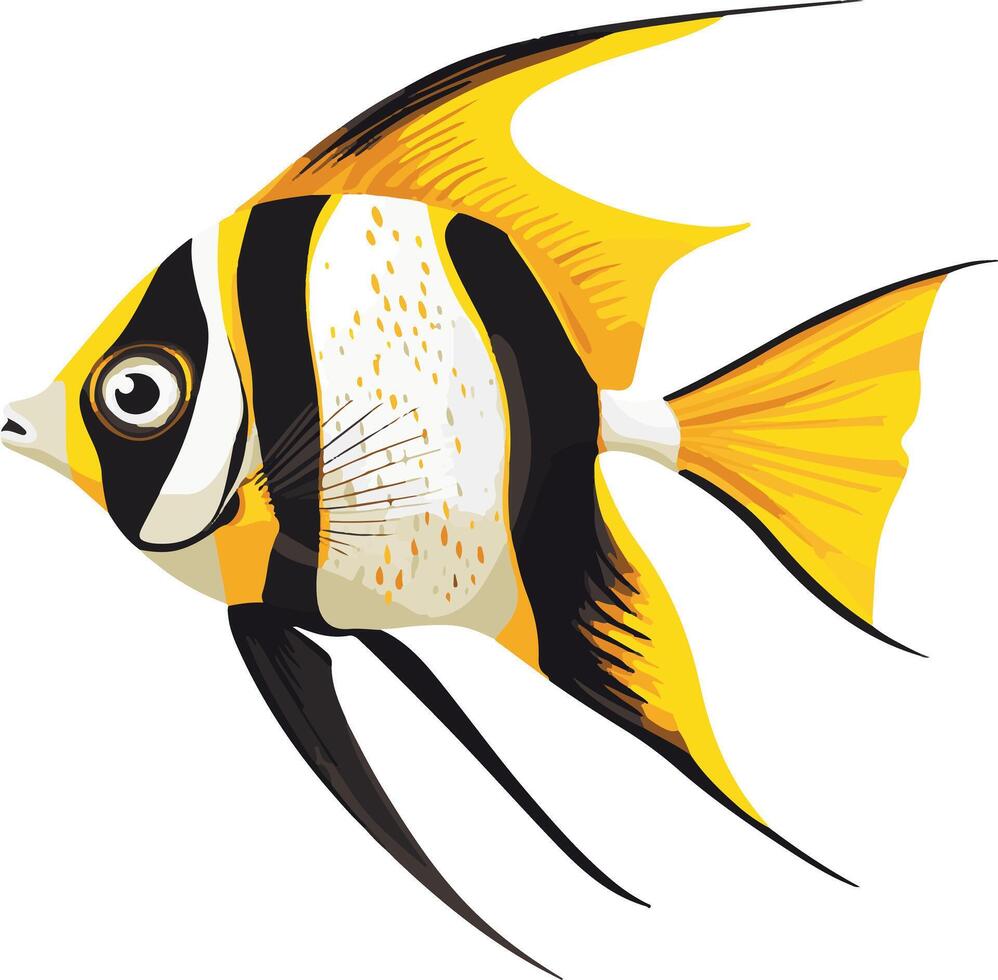 sweet cute simple angelfish clipart vector