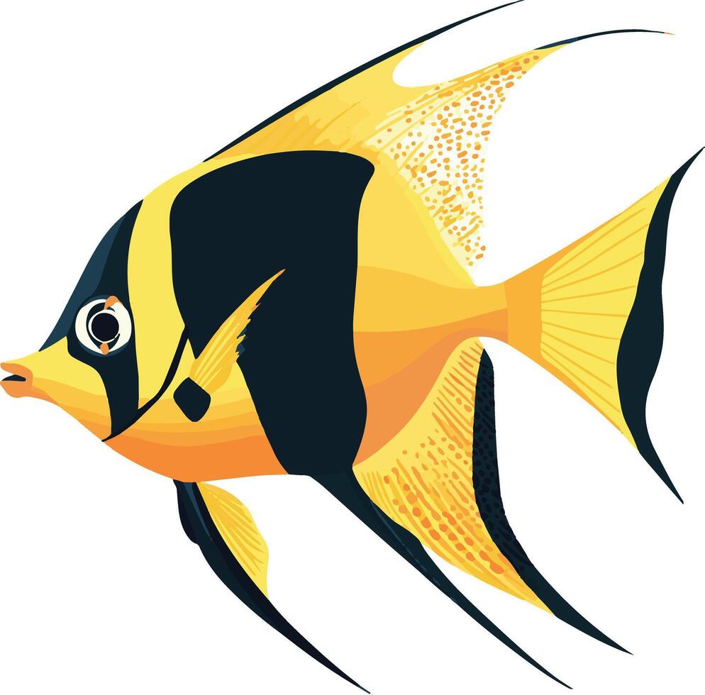 adorable cute simple angelfish clipart vector