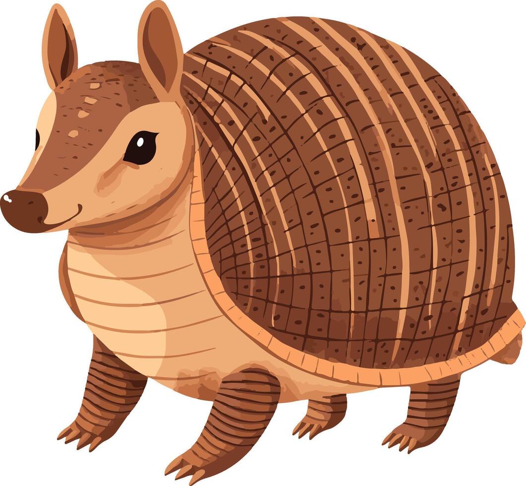 adorable cute simple armadillo clipart vector