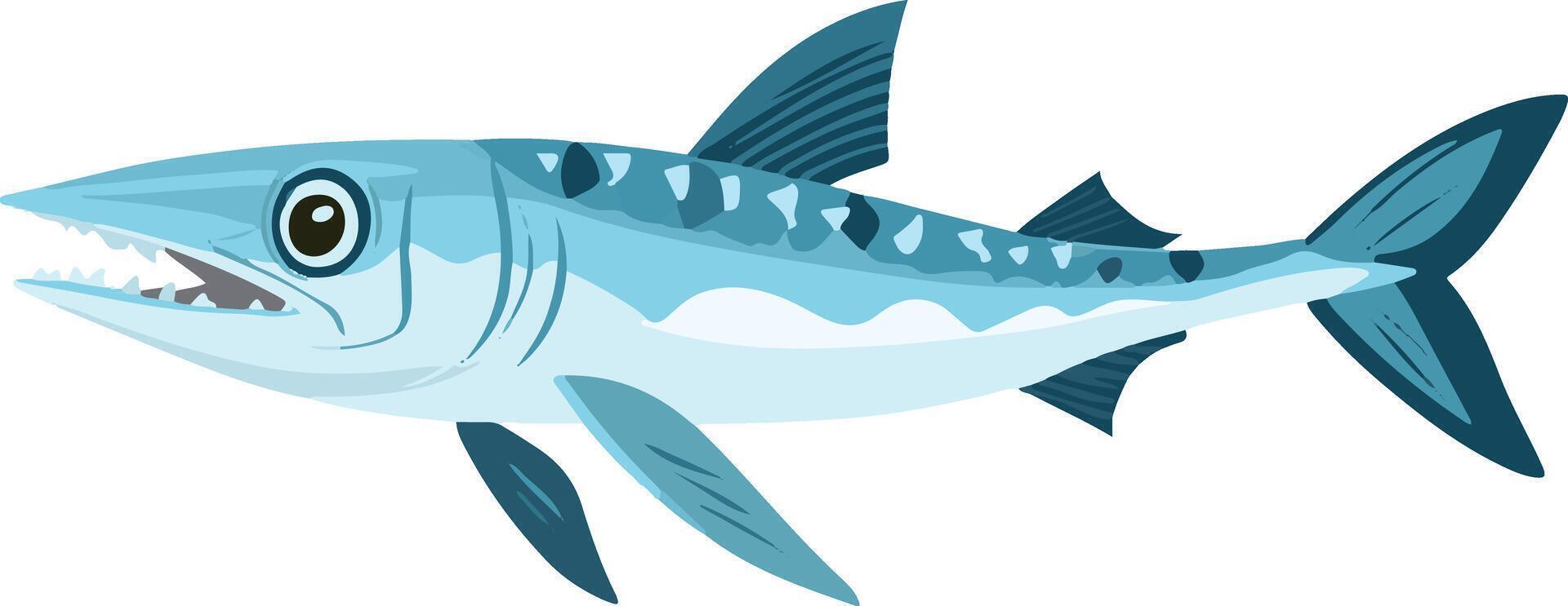 cute simple barracuda clipart vector