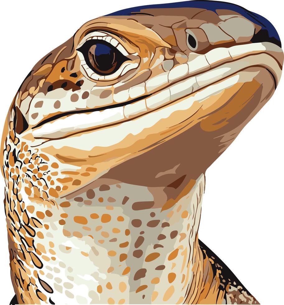 cute simple blue tongued skink clipart vector
