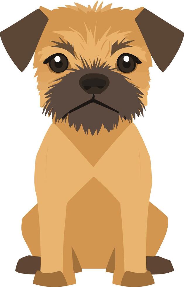 adorable cute simple Border Terrier clipart vector