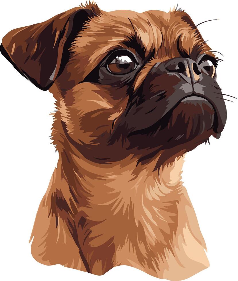 adorable cute simple Brussels Griffon clipart vector