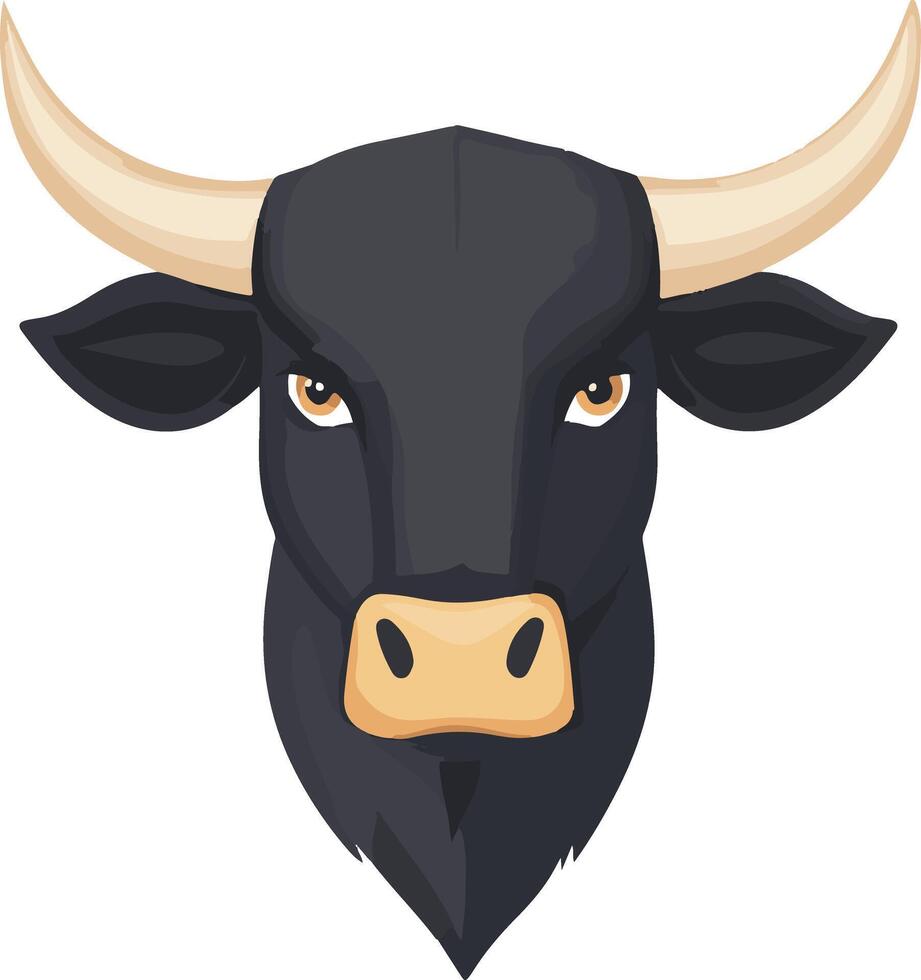 cute simple bull clipart vector