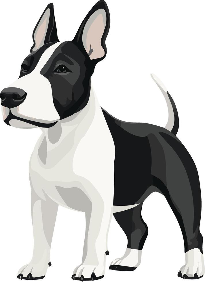 cute simple Bull Terrier clipart vector
