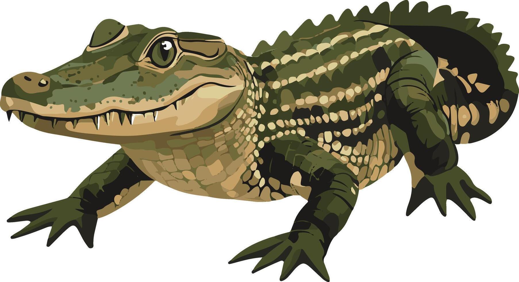 cute simple caiman clipart vector