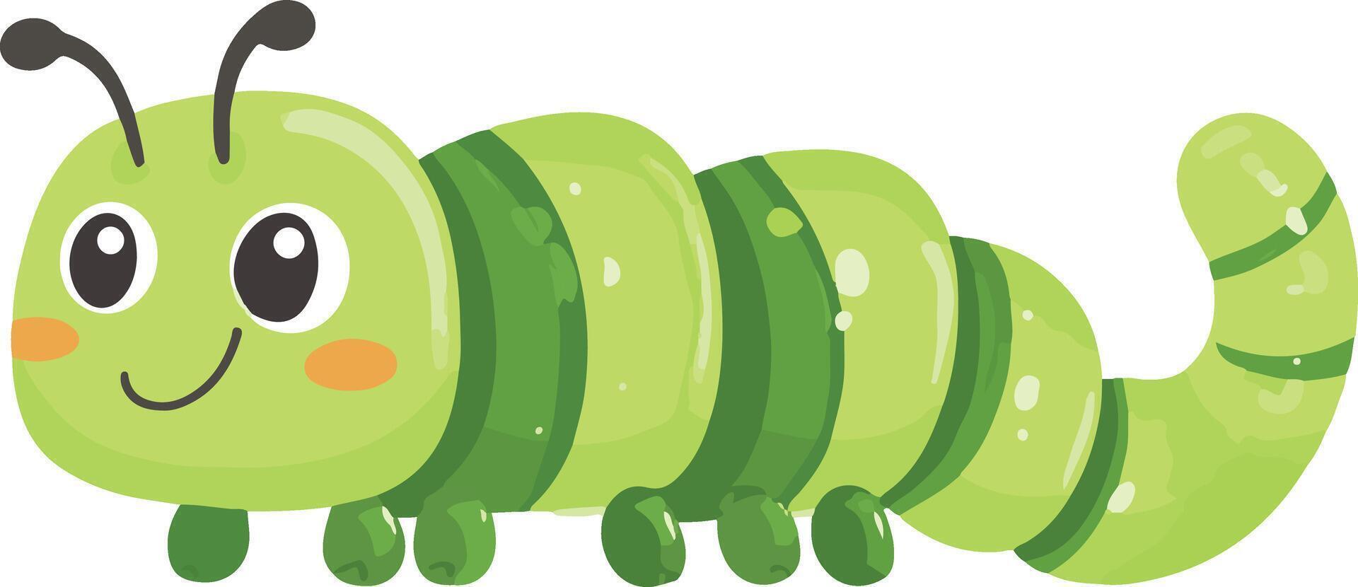cute simple caterpillar clipart vector
