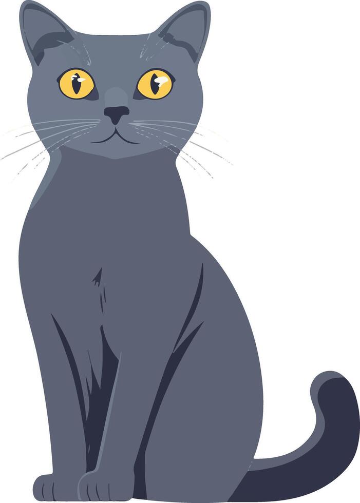 adorable cute simple Chartreux clipart vector