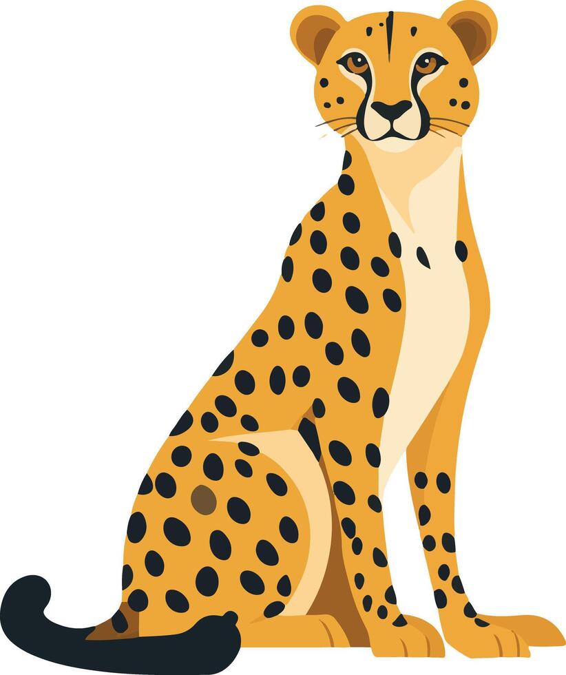 cute simple cheetah clipart vector