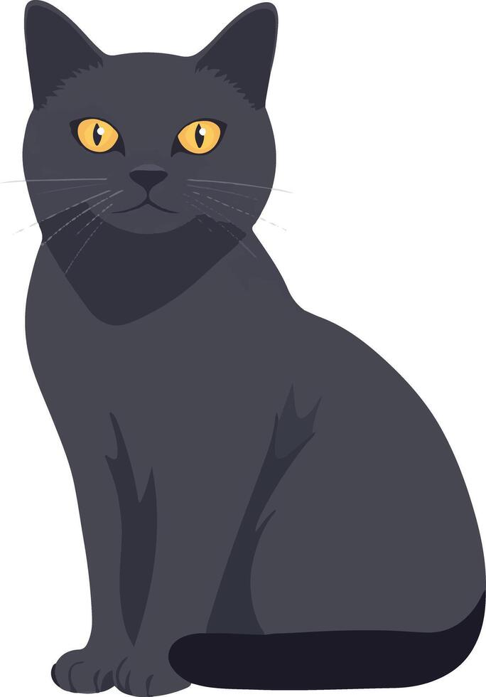 lovely cute simple Chartreux clipart vector