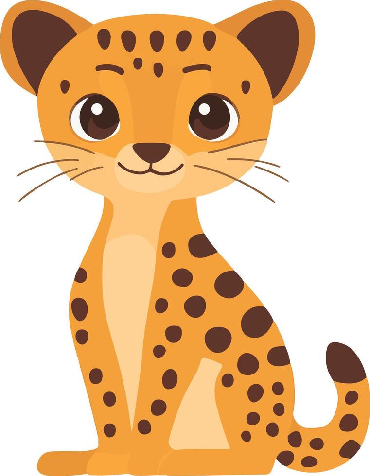 cute simple Cheetoh clipart vector