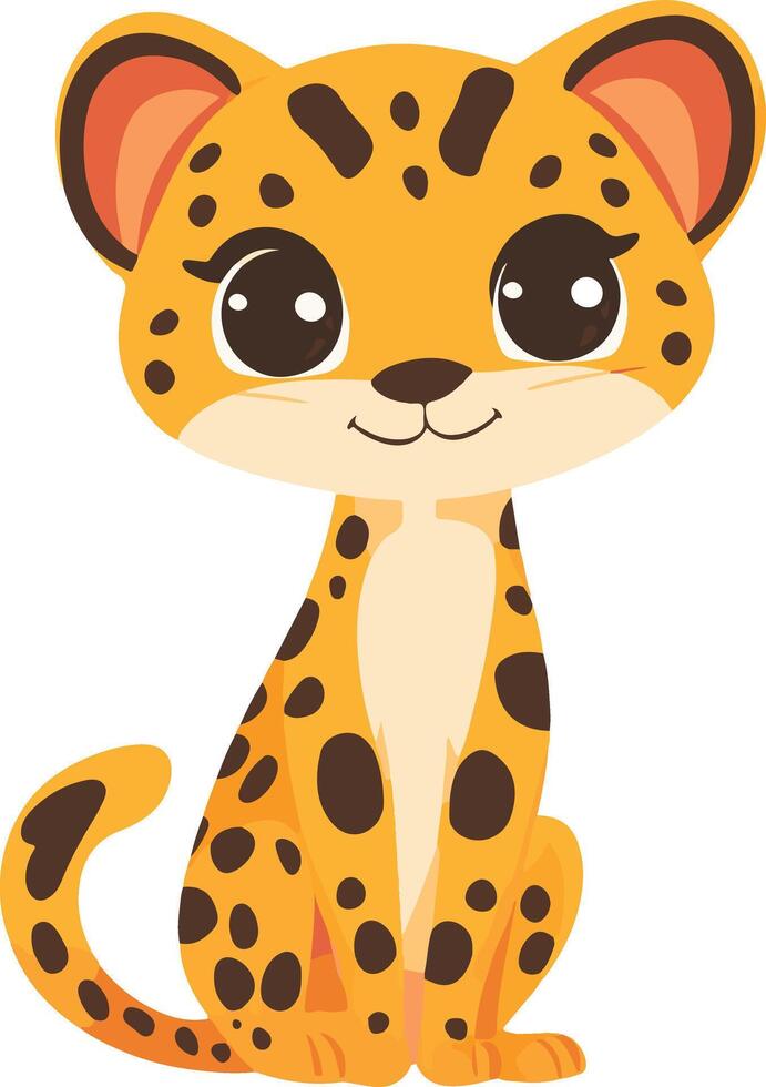 adorable cute simple Cheetoh clipart vector