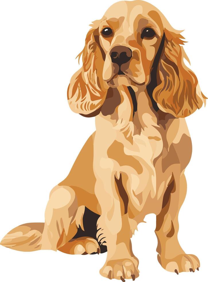 adorable cute simple Cocker Spaniel clipart vector