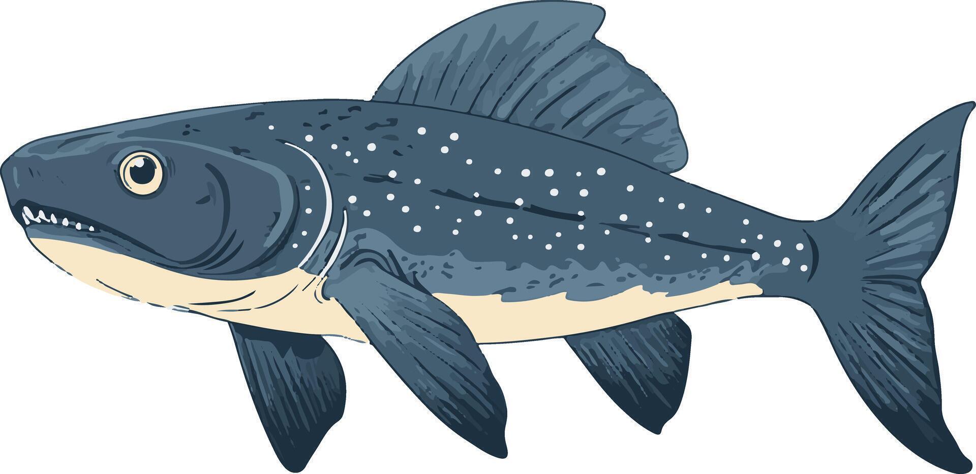 sweet cute simple coelacanth clipart vector