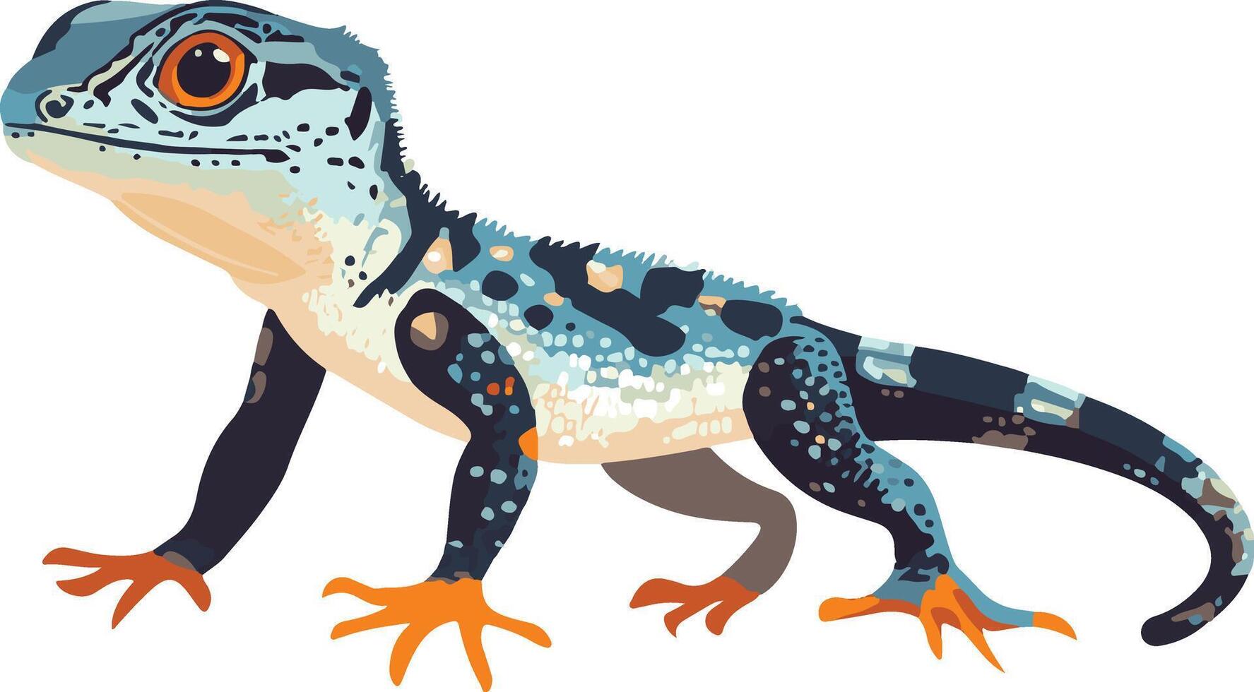 cute simple collared lizard clipart vector