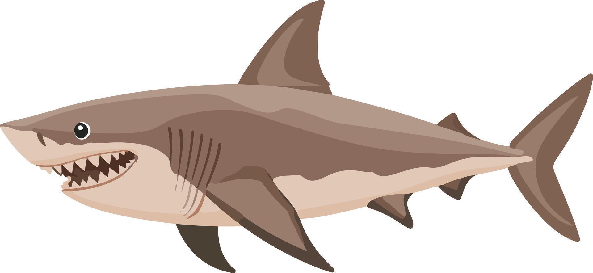 cute simple cookiecutter shark clipart vector