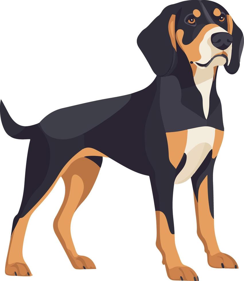 lovely cute simple Coonhound clipart vector