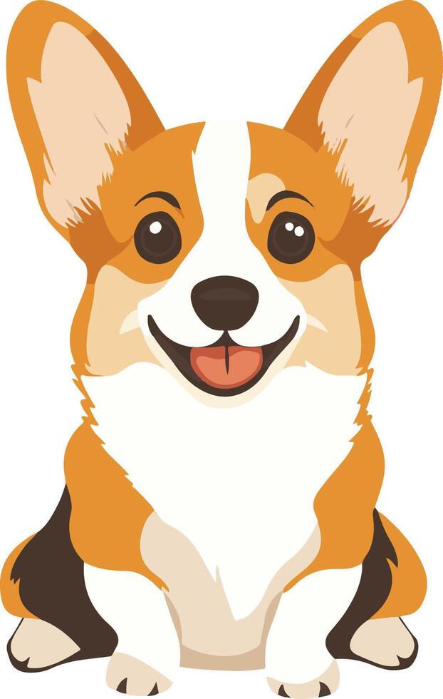 cute simple Corgi clipart vector