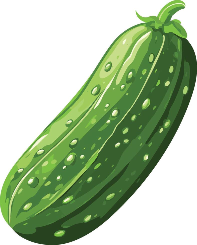 cute simple cucumber clipart vector