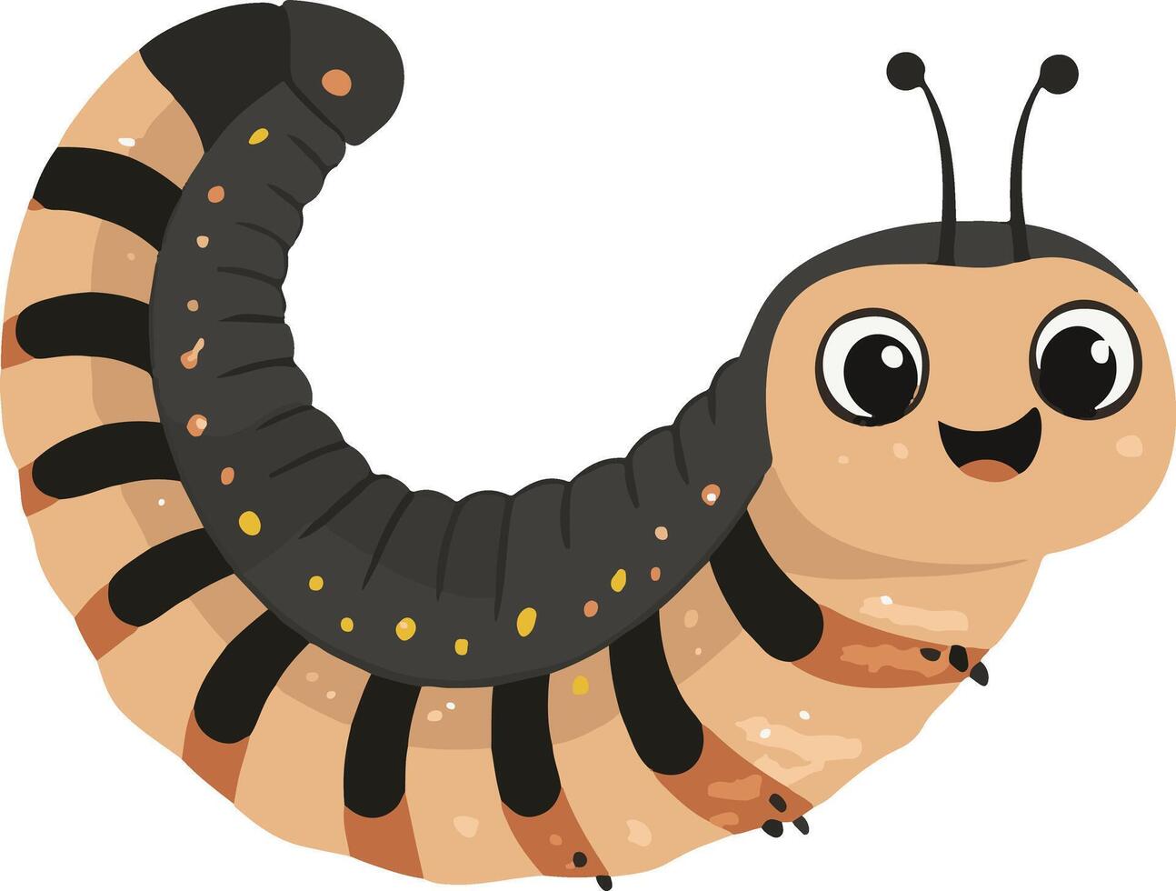 cute simple cutworm clipart vector