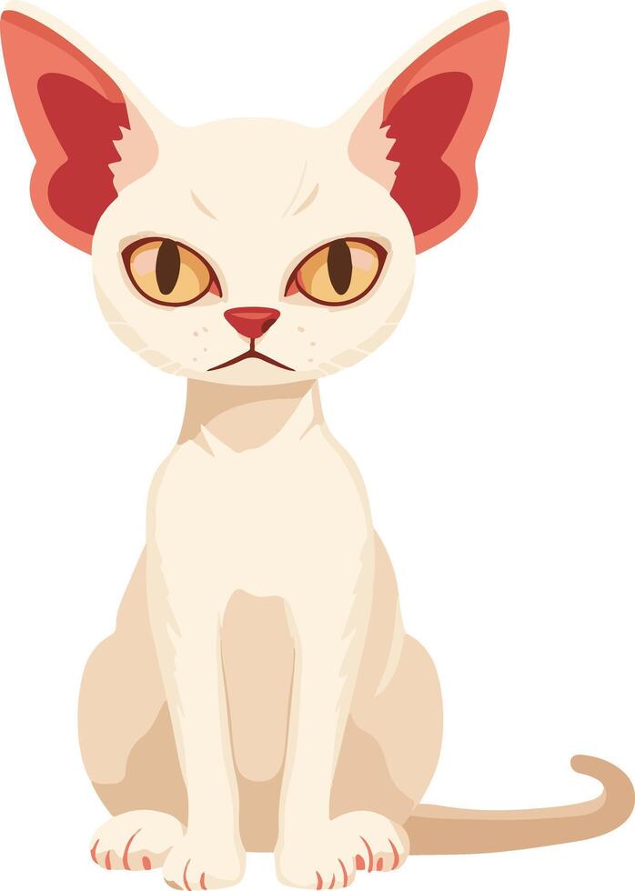 cute simple Devon Rex clipart vector