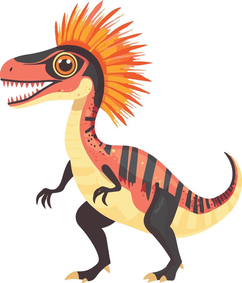 adorable cute simple Dilophosaurus clipart vector