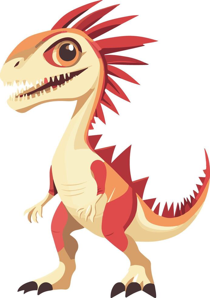 cute simple Dilophosaurus clipart vector