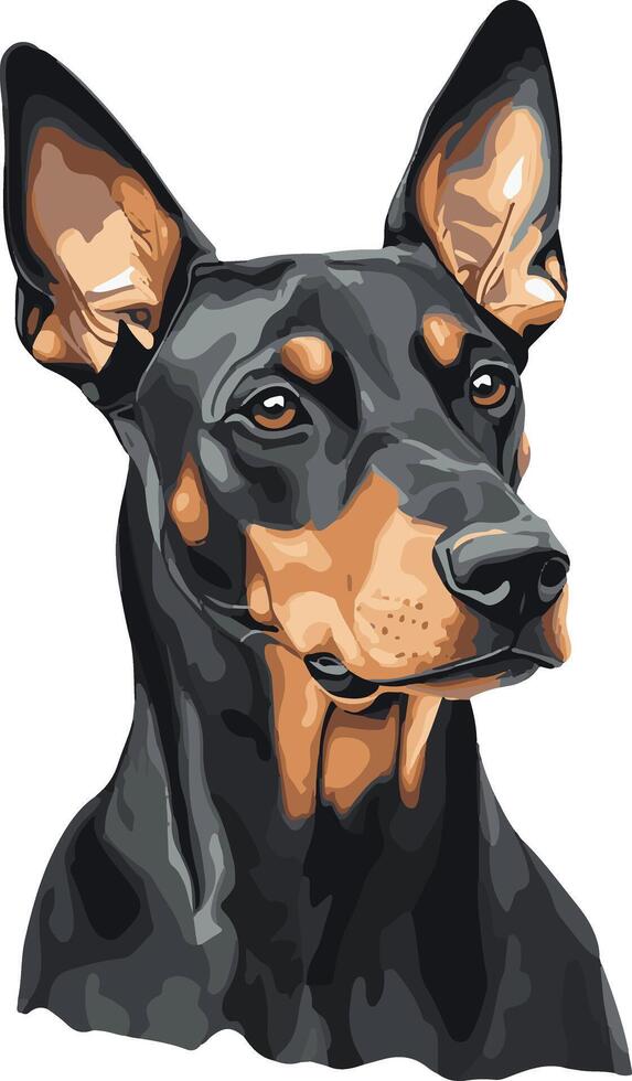 cute simple Doberman pinscher clipart vector
