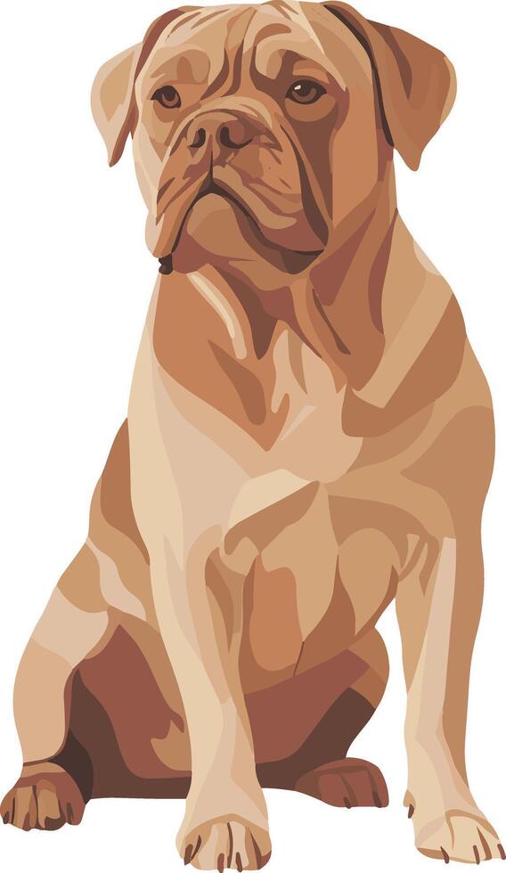 lovely cute simple Dogue de Bordeaux clipart vector