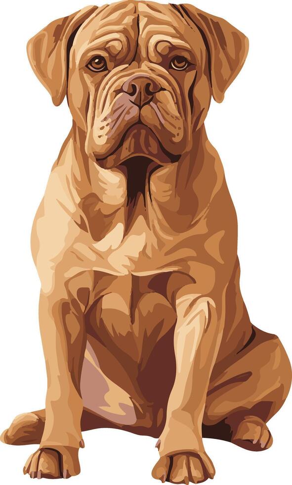 cute simple Dogue de Bordeaux clipart vector