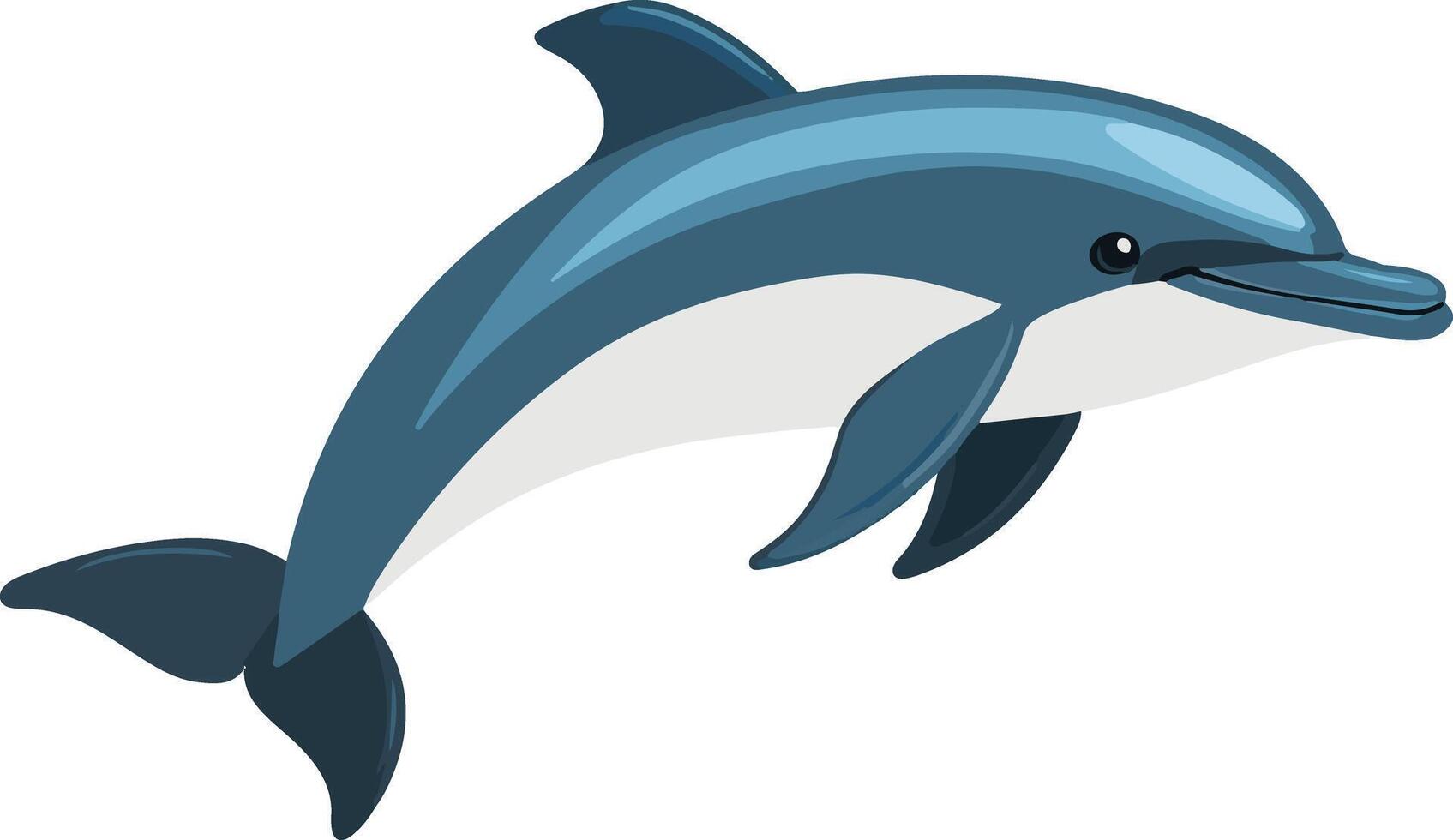 cute simple dolphin clipart vector