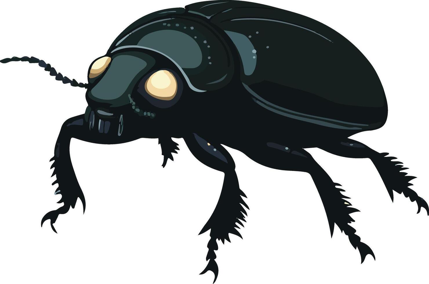 cute simple dung beetle clipart vector