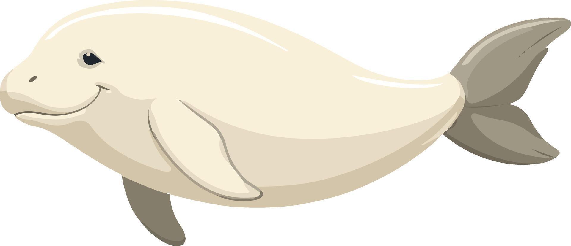 adorable cute simple dugong clipart vector