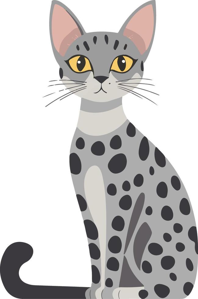 cute simple Egyptian Mau clipart vector