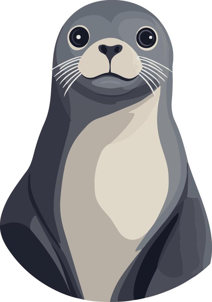 cute simple elephant seal clipart vector