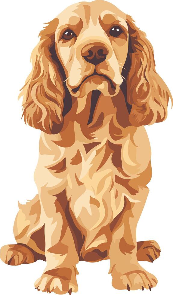 adorable cute simple English Cocker Spaniel clipart vector