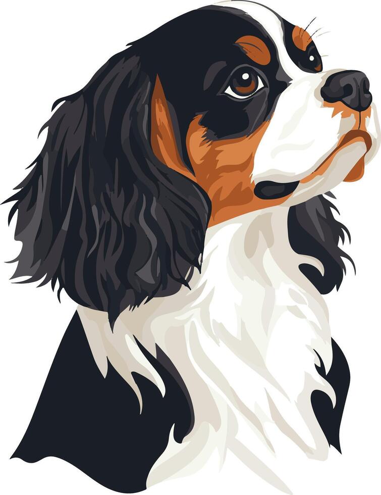cute simple English Toy Spaniel clipart vector