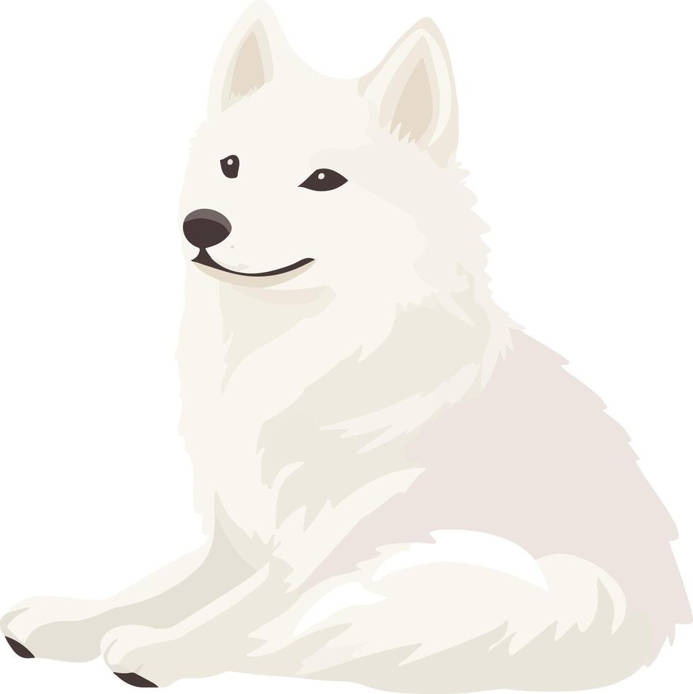 cute simple Eskimo Dog clipart vector