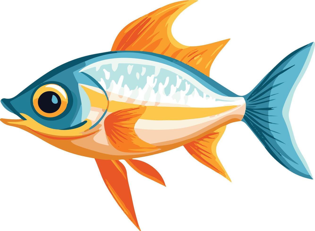 cute simple fish clipart vector