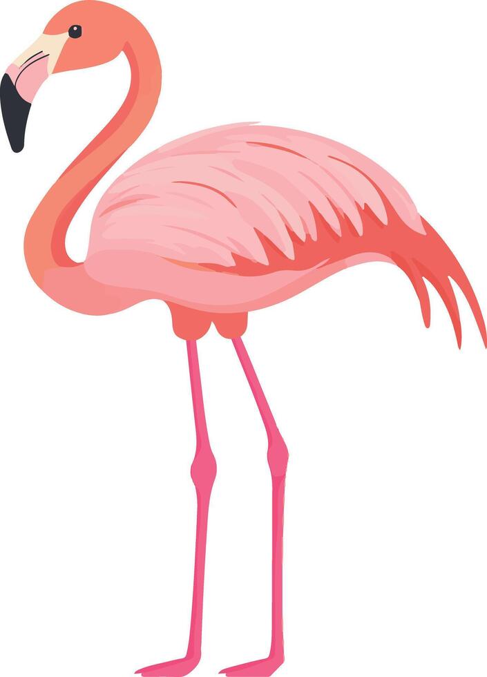 cute simple flamingo clipart vector