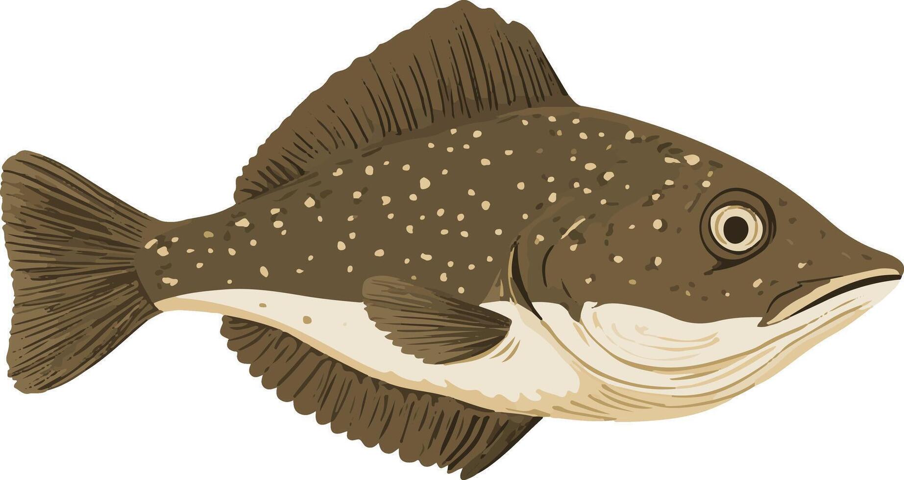 adorable cute simple flounder clipart vector
