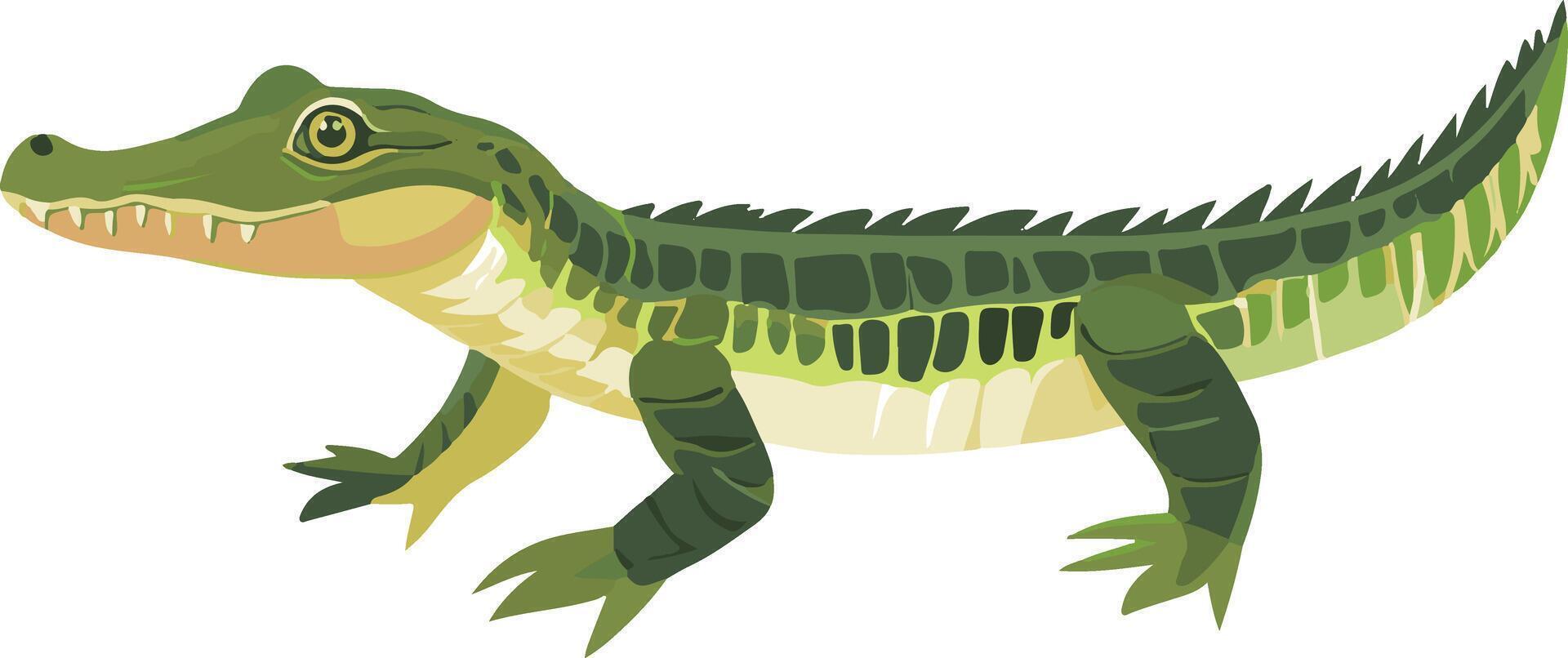 cute simple gavial clipart vector