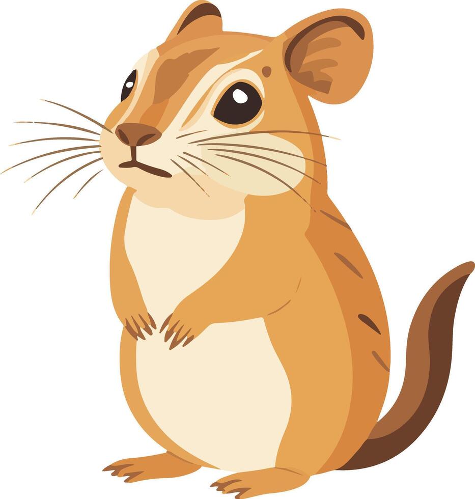adorable cute simple gerbil clipart vector
