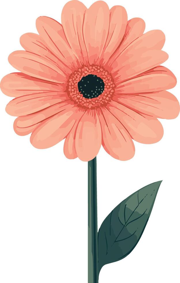 sweet cute simple gerbera daisy clipart vector