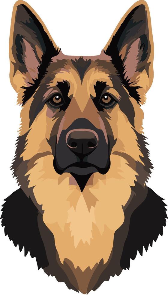 lovely cute simple German Shepherd clipart vector