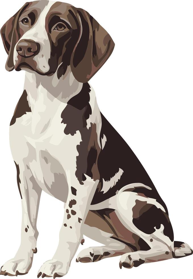 adorable cute simple German Shorthaired Pointer clipart vector